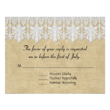 BOHO Printed Burlap n Lace gypsy Modern Mod Style Custom Invitations