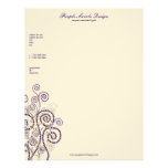 Boho Purple Spirals Template Business Letterhead letterhead