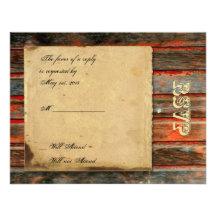 Bois rustique de grange avec la carte de réponse d invitation personnalisable