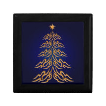 Boîte-cadeau bleue d'arbre de Noël de Bell Boîte À Souvenirs