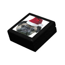 Boîte-cadeau de chien de carlin de Noël Boîte À Babioles