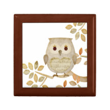 Boîte-cadeau musicale de hibou d'arbre boîte à bijoux