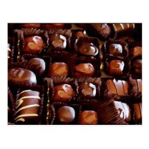 Boîte de chocolats, bonbons au chocolat à tentatio carte postale