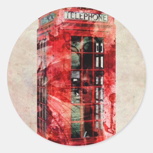 Boîte de téléphone de Londres Autocollant Rond