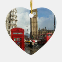 Boîte de téléphone de Londres et Big Ben (St.K) Décoration De Noël