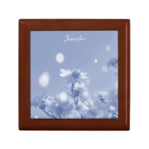 Boîte florale bleue de tuile boîtes décorées