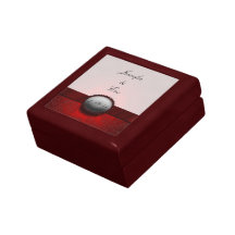 Boîte rouge de mariage de souvenir de ruban boîte à babioles