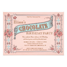 Boîte vintage à chocolat d'invitation de partie de