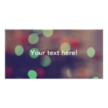 Bokeh lights personalized photo card