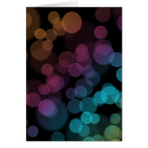 Bokeh on Black Greeting Card