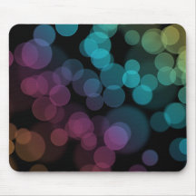 Bokeh sur le noir tapis de souris