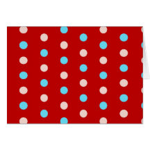 Bold and Bright Red and Blue Polka Dots Gifts Greeting Card