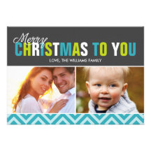 Bold and Colourful Merry Christmas Cards Announcement