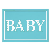 Bold Baby Shower Invitation-turquoise