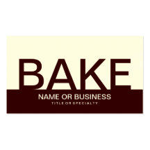 bold BAKE (colour customizable) Business Card Template