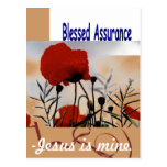 Bold Blue Blessed Assurance Poppies Post Card