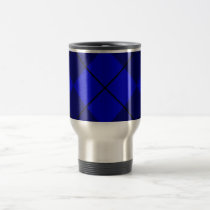 Bold Blue on Blue Argyle mugs
