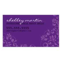 BOLD bright organic swirl pattern violet purple Business Card Templates
