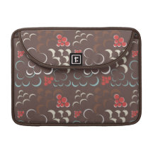Bold brown red aqua circles macbook pro sleeve