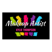 Bold Brushstrokes Makeup Artist Business Cards