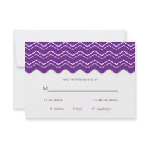 Bold Chevron Deep Purple RSVP Personalized Invitation