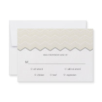 Bold Chevron Ivory on White RSVP Personalized Announcements