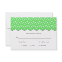 Bold Chevron Lime Green RSVP Invitation