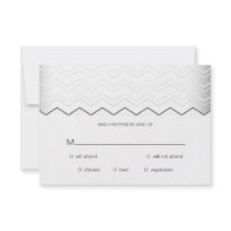 Bold Chevron Silver on White RSVP Personalized Invitation
