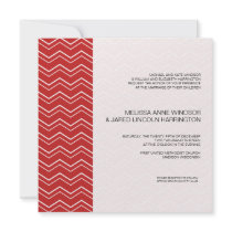 Bold Chevron Stripe Red  Modern Affordable Invitations