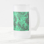Bold Coloured Paisley - Green and Black mugs