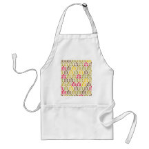 Bold Colourful Leaf Pattern Pink Green Brown Yello Aprons