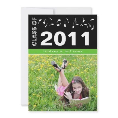 Bold Custom Graduation Announcement (lime) by BeezKneez