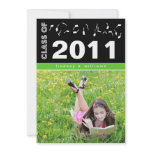 Bold Custom Graduation Announcement (lime) invitations