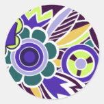 Bold Deco Florals in Purple - Stickers
