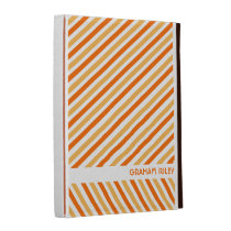 Bold diagonal stripes orange personalized iPad caseable cases