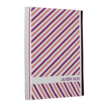 Bold diagonal stripes pink purple personalized caseable cases
