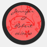 Bold Expressions: Scarlet Red and Black Monogram Stickers