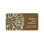 Bold Flower on Brown Return Address Labels.