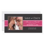 Bold Fuchsia Stripe Save the Date Announcement