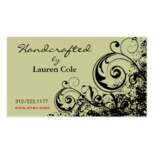 Bold Grunge Curls Handcrafted by custom crafts Business Cards