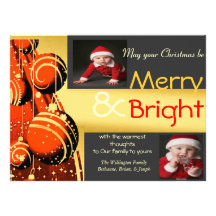 Bold Merry and Bright Photo Party Invitation