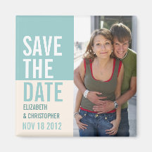 Bold Modern Save the Date Announcement Magnet