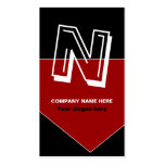 Bold monogram black red business cards business cards