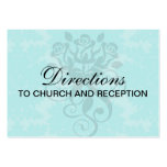 bold ornate aqua aquamarine blue damask pattern business card template