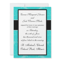 bold ornate  blue damask pattern announcements