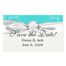 bold ornate tiffany blue damask pattern rectangular stickers