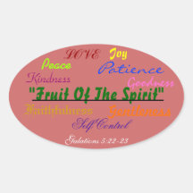 Bold oval sticker Fruit of the sprit verse!