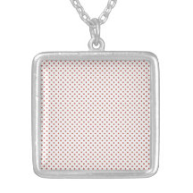 Bold Red Circles on White Pattern Necklace