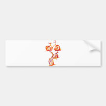 Bold Red Cycling Bike Bumper Stickers