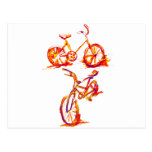 Bold Red Cycling Bike Postcard